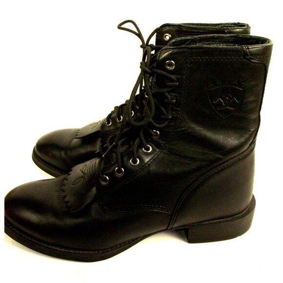 Ariat Heritage Lacer II Boots Women 7.5 Black Leather Western GREAT CONDITION! - Picture 3 of 12